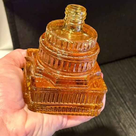 Avon Capital Building Full Leather Aftershave Decanter Bottle - Picture 2 of 3